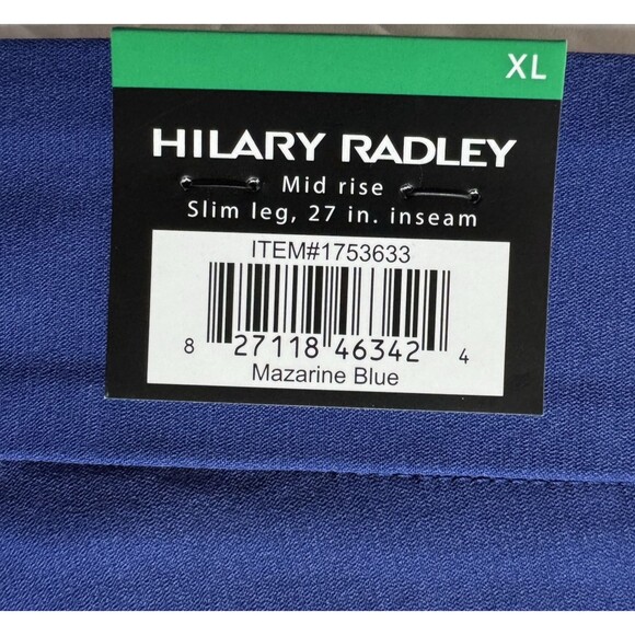 Hilary Radley Womens Size XL Mazarine Blue Mid Rise Built-in Tummy Control Pants - Picture 10 of 15